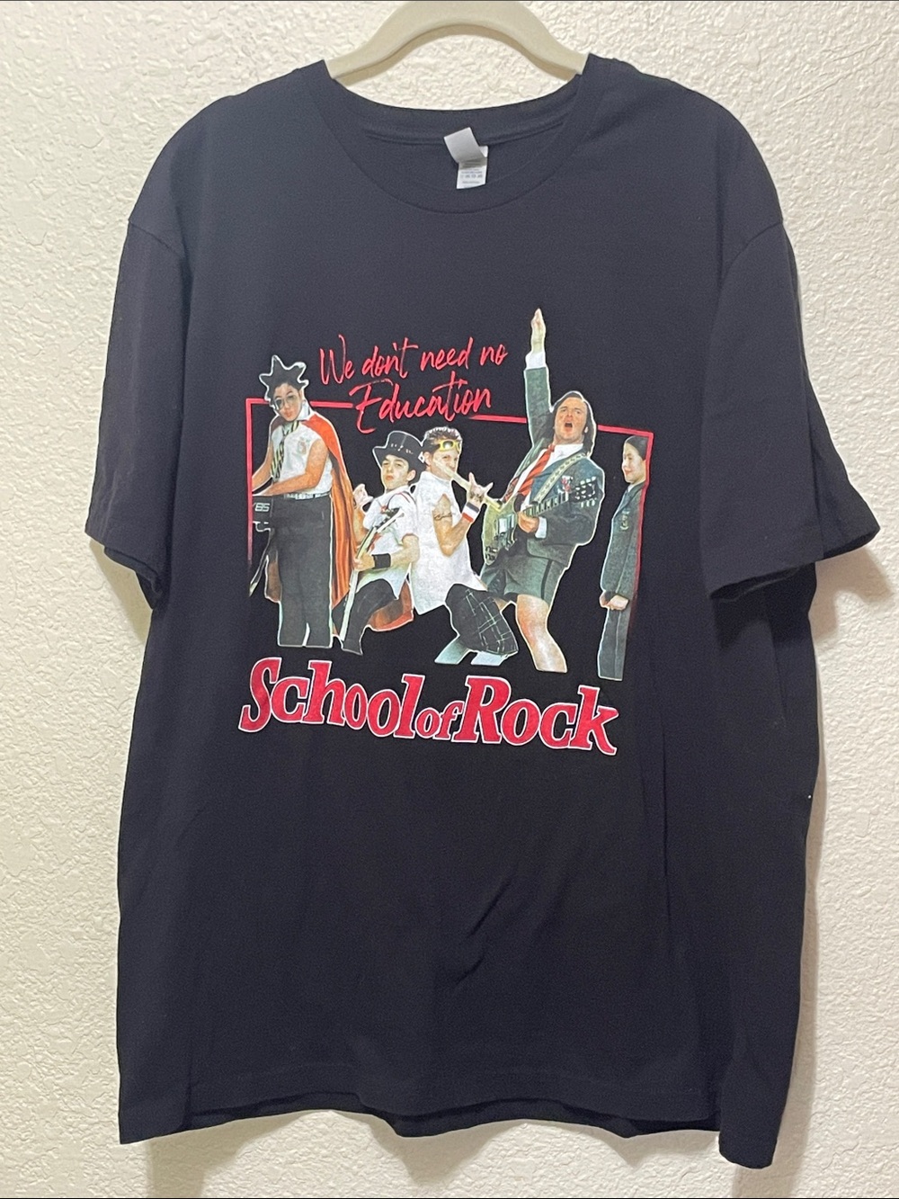 BRISCO Brands School Of Rock Men's Black Tee Shirt. Good Condition. Size XL.